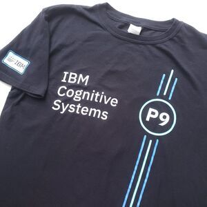 IBM T Shirt Mens L Power Systems P9 Cognitive Tech Tee Computer Black Cotton